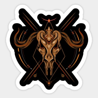 Buffalo Skull head logo Sticker